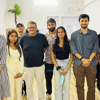 Gautam Kishanchandani with Drama Drafting members at the studio